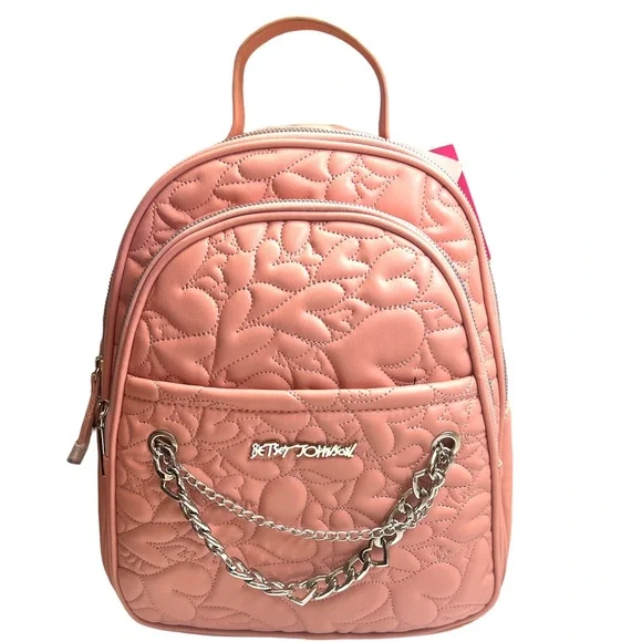 BETSEY JOHNSON HEART PRINTED BACKPACK BETSEY JOHNSON HEART PRINTED BLACK/WHITE BACKPACK & CARD  main image 3
